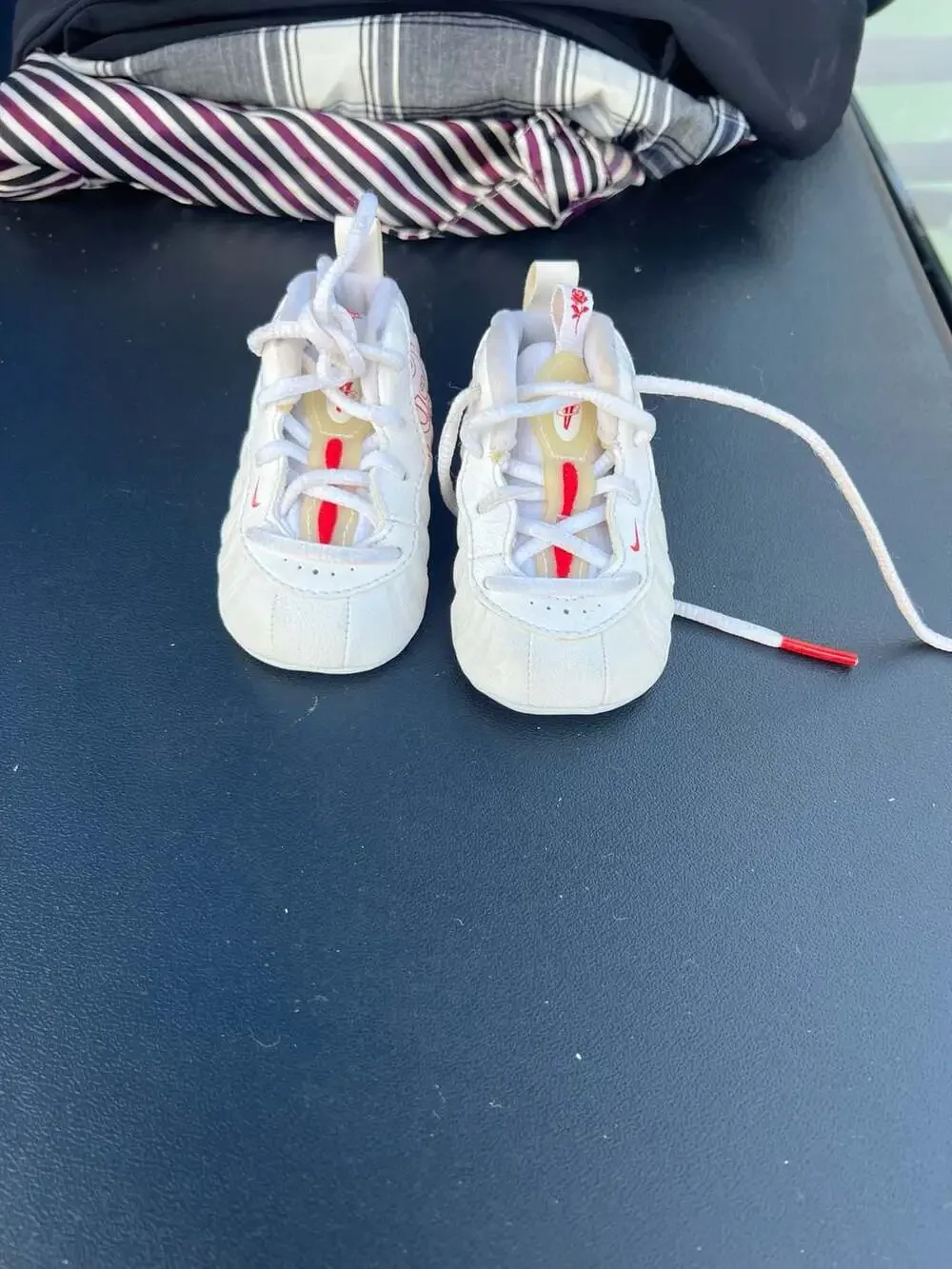 Nike Little Posite One TD Bodega Rose White Red Crib Bootie Baby Shoes